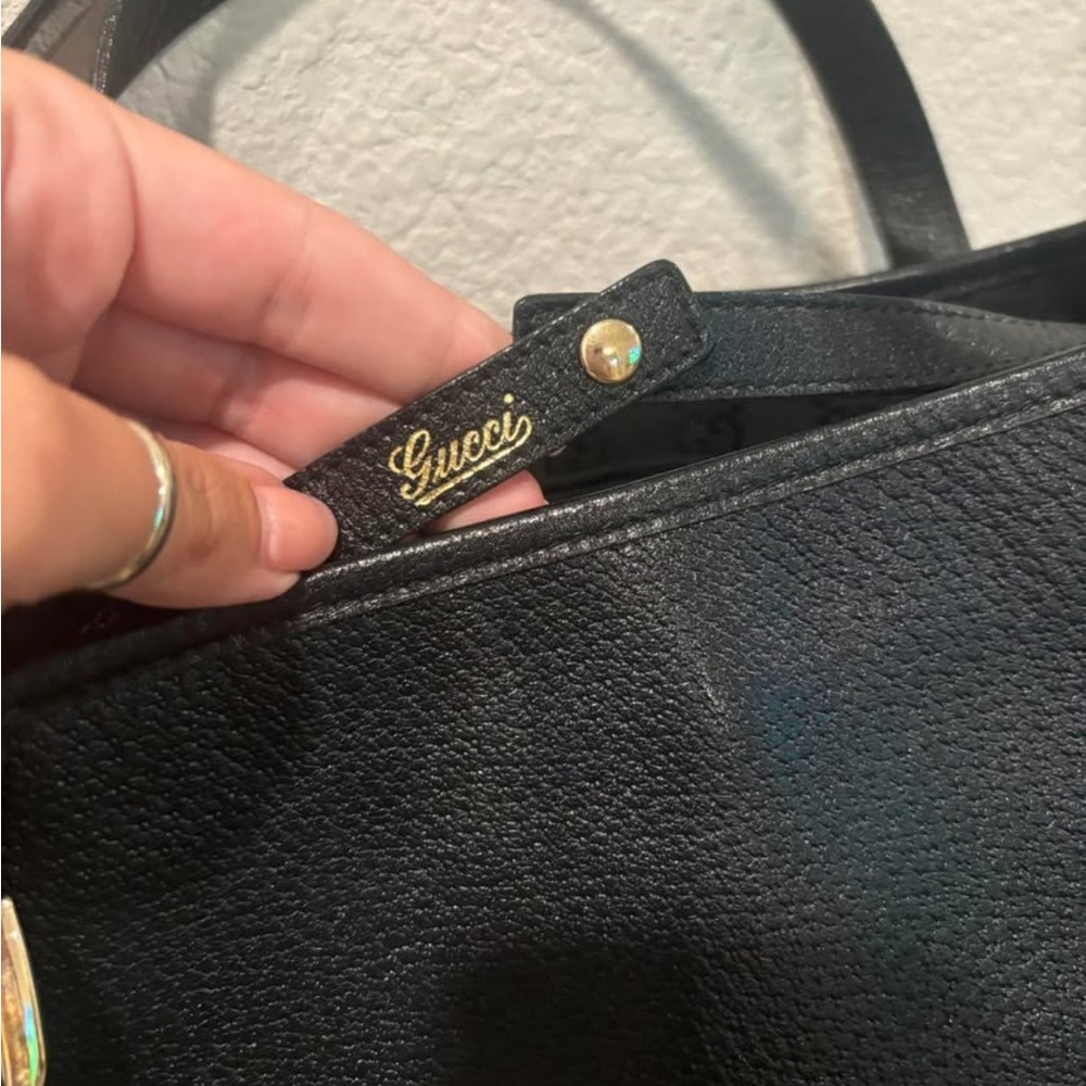 Gucci Black Leather Top-Handle Shoulder Bag - Picture 2 of 10